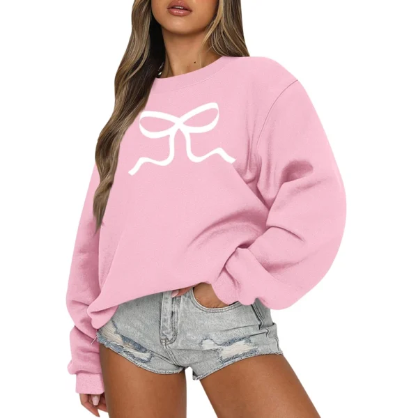 Women's Colorblock Sweatshirt Long Sleeve Round Neck Casual Comfortable Loose - Image 34