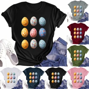 Women's Short Sleeved Casual Daily Round Neck Printed Fashion Loose T-Shirt
