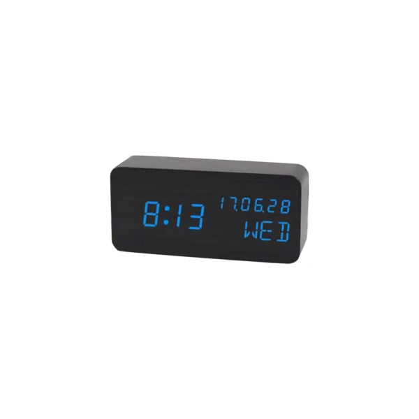 Digital Alarm Clock For Bedroom - Wooden Desk Clock With Date, Day Of The Week - Image 19