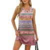 Women's V-neck Summer Casual Beach Vacation Women's Sleeveless Vintage Print - Image 67