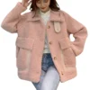 Women's Fall And Winter  Casual Solid Colour Standing Collar Button Hundred - Image 2