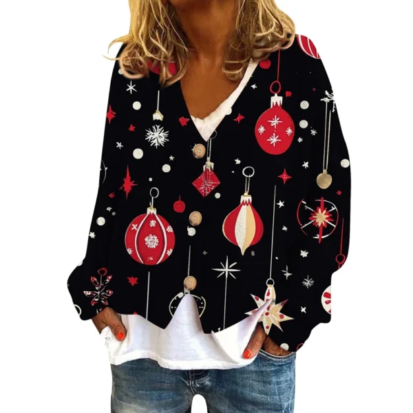 Women's Fashion Short Coat Casual Long Sleeve Printed Single Breasted Plush Top - Image 2