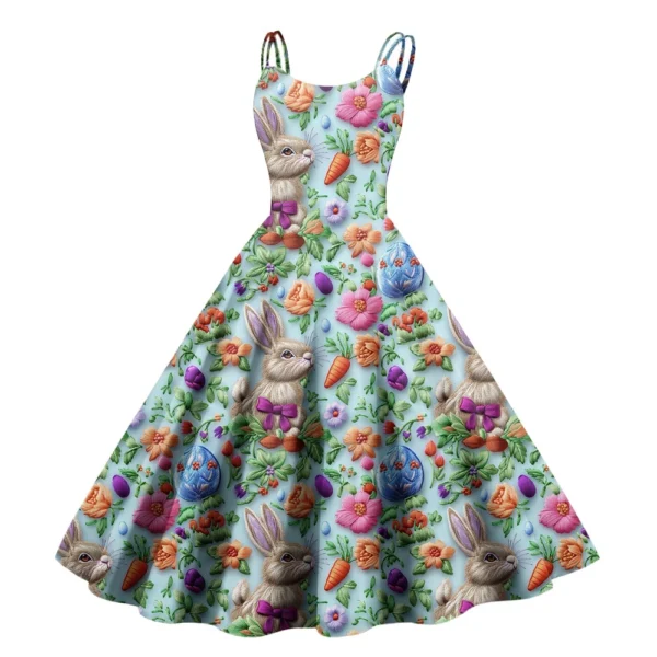 Women's Sundresses Dresses Fashion Casual Easter Summer Printed Loose Dress - Image 14