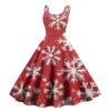 Women's Fashion Christmas Printed Sexy Strapless Gothic Cocktail Dress Punk, - Image 28