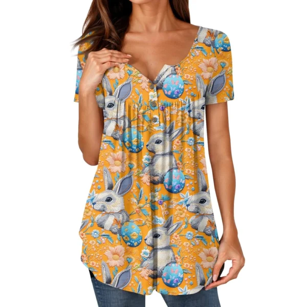 Women's Short Sleeved Fashion Printed Daily Round Neck Loose Casual T-Shirt - Image 29