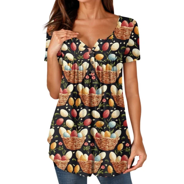 Women's Short Sleeved Fashion Printed Daily Round Neck Loose Casual T-Shirt - Image 14