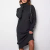 Women's Fall And Winter High Neck Loose Inner Solid Colour Thin Sweater Dress - Image 19