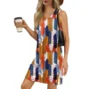 Women's V-neck Summer Casual Beach Vacation Women's Sleeveless Vintage Print - Image 53