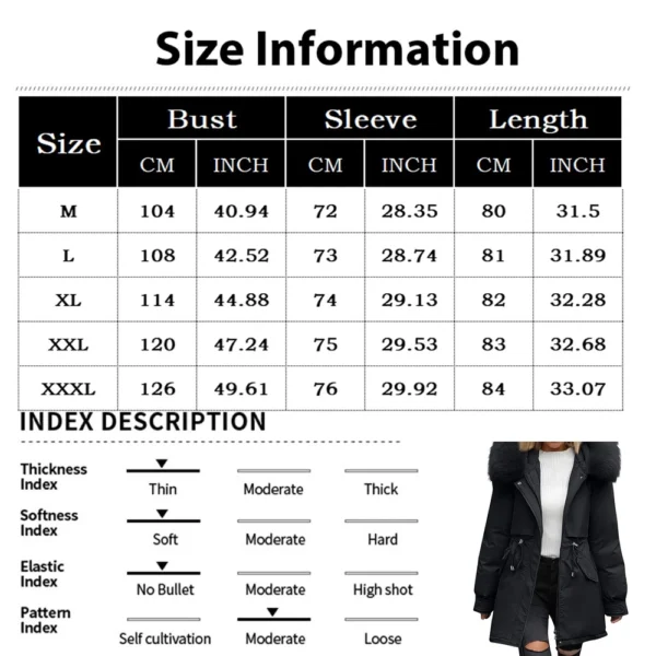 Women's Casual Warm Versatile Large Collar Solid Color Thickened Cotton Coat - Image 9
