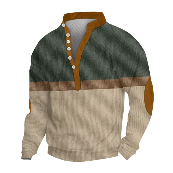 Men's Corduroy Cardigan 6-button Long-sleeved Sweatshirt - Image 6