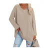 Women's shirt loose collar solid color women's top - Image 18