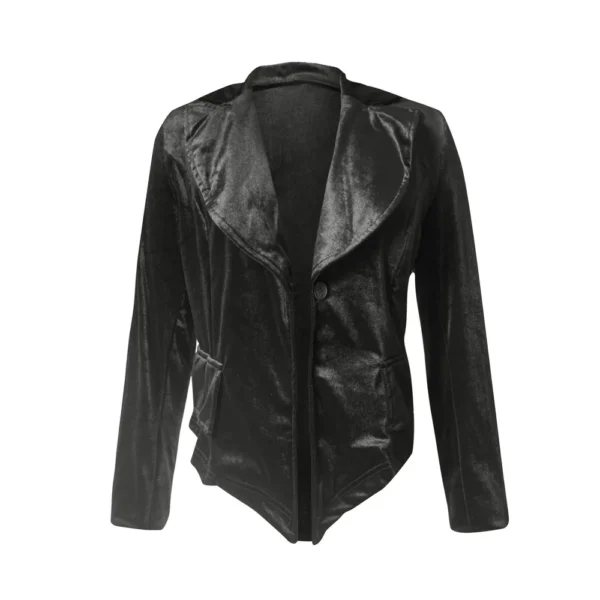 Women's Long Sleeved Lapel Solid Color Gold Velvet Loose Jacket - Image 16