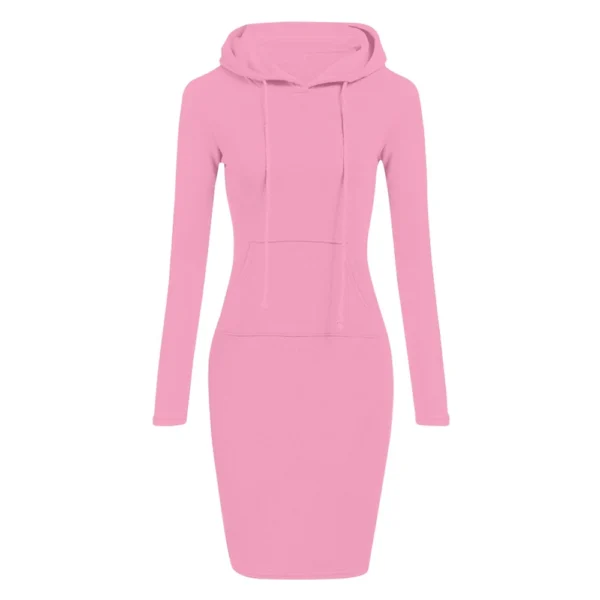 Women's Fashion Casual Solid Color Long Sleeve Dress - Image 35