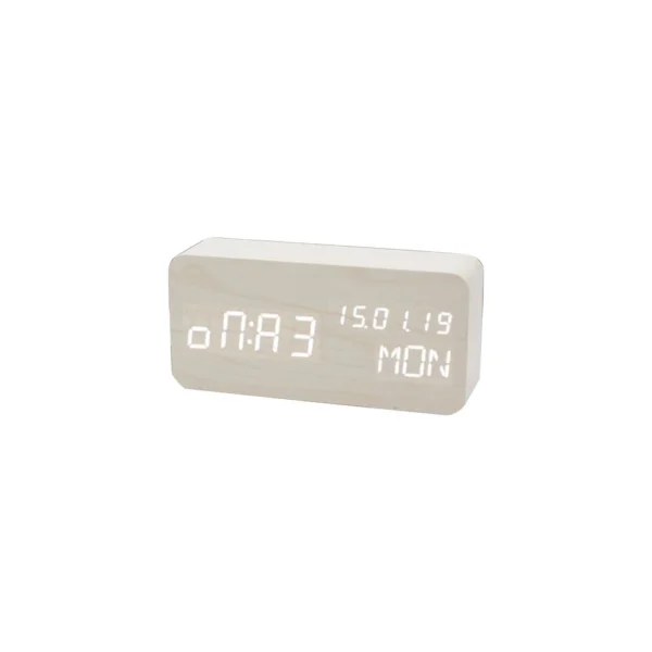 Digital Alarm Clock For Bedroom - Wooden Desk Clock With Date, Day Of The Week - Image 13