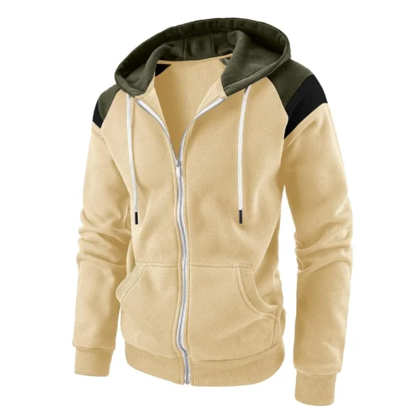 Men's Color Contrast Fashion Hoodie Men's Casual Sports Coat - Image 6