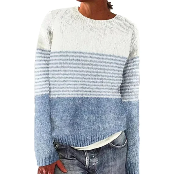 Women's Fashionable Casual Printed Round Neck Pullover Loose Long Sleeved - Image 5