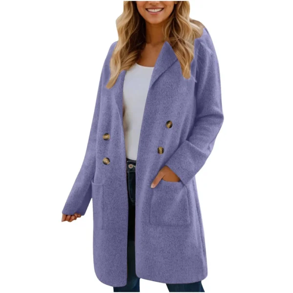Women's Fashionable All-match Mid-length Woolen Coat - Image 6