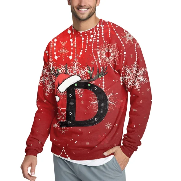 Men's Casual Fashion Comfortable Christmas Printed Round Neck Pullover - Image 29