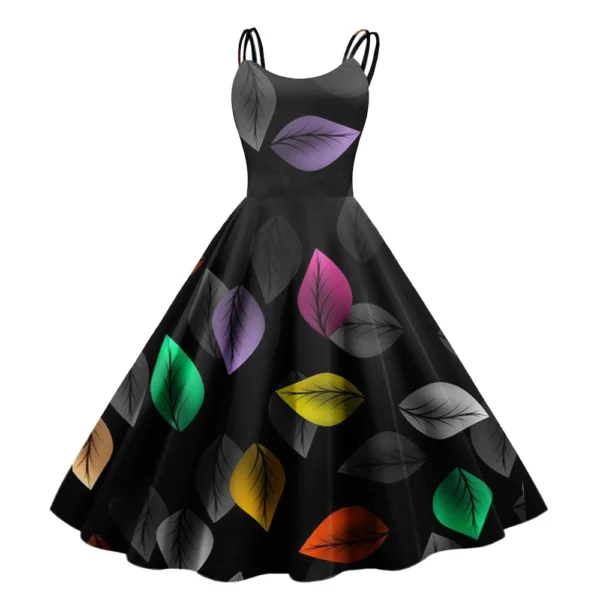 Women's Printed Strapless Gothic Cocktail Fashion Sexy Christmas Dress Punk - Image 38
