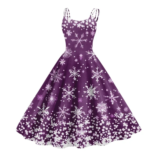 Women's Gothic Cocktail Punk Strapless Printed Christmas Sexy Dress Fashion - Image 37