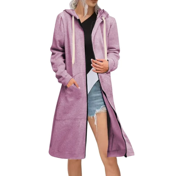 Women's Zip Up Hoodies Oversized Fleece Long Sleeve Sweatshirts Jacket Coat - Image 39