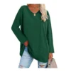 Women's shirt loose collar solid color women's top - Image 6