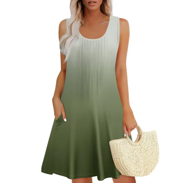 Womens Summer Dresses Loose  Sleeveless Sundresses Dress With Pockets - Image 20
