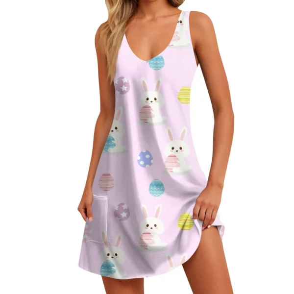 Women's Summer Fashion Printed Loose Easter Sundresses Casual Dresses Dress - Image 8