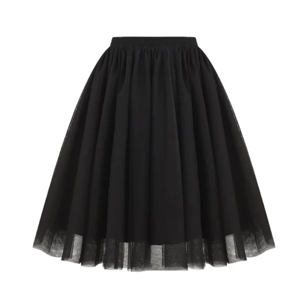 Women's Fashion Solid Color Half Skirt Party Ballet Puff Skirt Mesh Skirt - Image 9